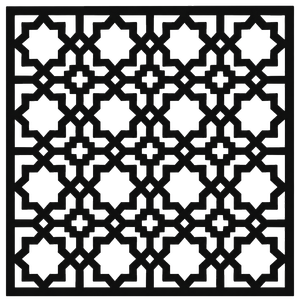 Panel decorativo de PVC cortado por CNC para separar ambientes, diseño de estrella islámica, 600 x 600 mm, hecho en Alemania - Product Image 3