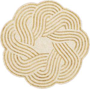 Tableware Beaded Round Placemat for Dining <b>Table</b> <b>Mats</b> Handmade Beaded 13x13 Placemat Decorative Runner for Wedding Embroidered - Product Image 3