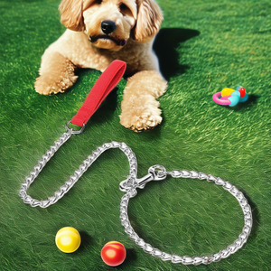 Correa para Perros Resistente de Acero, a Prueba de Mordeduras, con Mango Suave para Perros Grandes/Medianos - Product Image 6