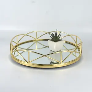 Fabriqué à la main à bas quantité minimale de commande prix d'usine en acier inoxydable de style vintage et miroir, fabricant en gros de plateaux de service - Product Image 5