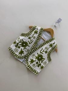 Chaleco sin mangas floral bohemio Suzani Chaleco corto floral de algodón Chaleco bordado Chaleco elegante Chaleco de verano - Product Image 3