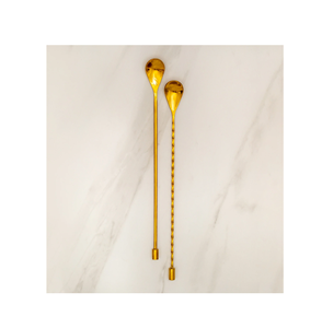 Cuillère à bar en laiton Cuillère à bar en laiton rustique avec outil de barman professionnel à long manche torsadé et simple - Product Image 1