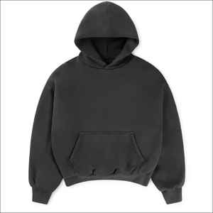 Sweat-shirts à capuche IOTA SPORTS, logo personnalisé, broderie usée, épaules tombantes pour hommes, meilleur streetwear tendance, 100% coton molleton - Product Image 3