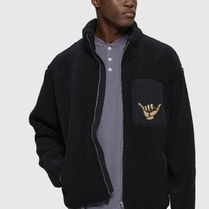 Veste en sherpa pour homme tendance et très vendue, col montant, style streetwear, vêtements d'hiver, toutes tailles, nouvelle mode 2024 - Product Image 6
