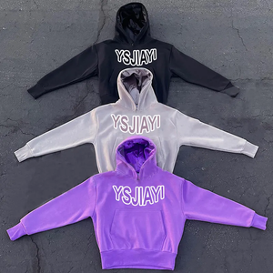 Fabricants de vêtements Sweatshirts à capuche personnalisés pour hommes Sweatshirts à capuche en éponge française lourde doublée de satin Pull à capuche avec impression bouffante 3d - Product Image 2