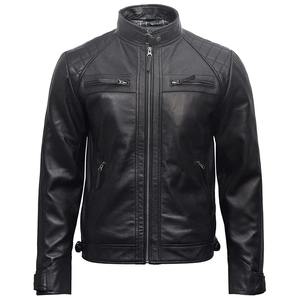 Veste en cuir classique pour garçons, veste en cuir pour hommes, coupe ajustée, veste en cuir pour hommes - Product Image 1