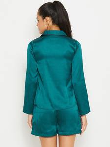 Wholesale Custom Loungewear Different Colors Long Sleeve Turn Down Collar Sleepwear 2pcs Breathable Pajamas for <b>Women</b> Set - Product Image 6