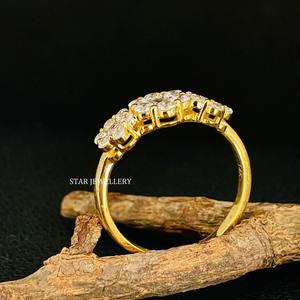 14K แหวนทองแท้สามดอกเพชรธรรมชาติ - Product Image 3