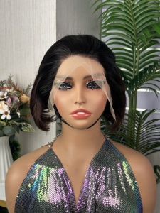 100% Raw human hair High Density 13*4 <b>pixie</b> <b>wig</b> lace frontal <b>wig</b> - Product Image 2