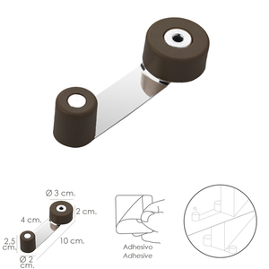 Fermaporta con supporto in metallo / Gomma marrone - Product Image 2