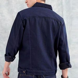 Chaqueta de invierno para montar en motocicleta para hombre Servicio OEM Cuello alto Botón de cuerno Impermeable Vintage Denim - Product Image 4