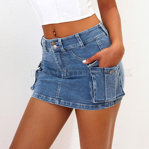 Nouvelles jupes en jean de style moderne, confortables, 100% coton, prix bas, vente en gros - Product Image 3