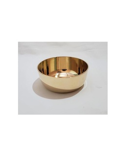 <b>Large</b> handcrafted brass <b>serving</b> <b>bowl</b> with polished surface that shines brightly in any festive or ceremonial setting - Product Image 4