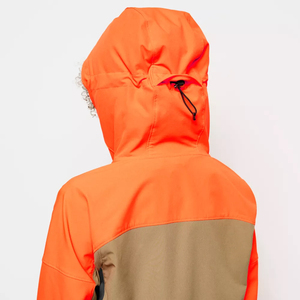Chaqueta de caza Upland de lona de invierno impermeable a prueba de viento para mujer, manga completa, cierre de cremallera, multibolsillo, transpirable, naranja - Product Image 4