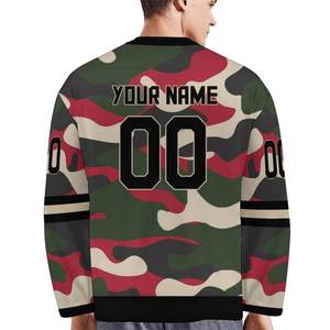 Jersey de Hockey sobre Hielo Personalizado con Patrón de Camuflaje, Uniforme de Equipo Verde Rosa, Camuflaje del Desierto, Nombre y Número Personalizados, Ropa Deportiva Atlética - Product Image 5