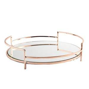 Luxury Decorative Metal And <b>Mirror</b> <b>Tray</b> Perfect For Coffee Table Styling And Home Accents - Product Image 2