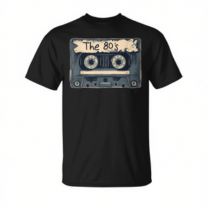 T-shirt con grafica nostalgica a tema cassette retrò anni '80 e '90 - Product Image 2