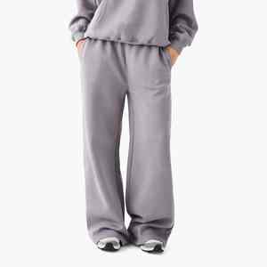 Pantalon de survêtement en mélange de polyester/coton pour femmes haut tendance coupe régulière survêtement Logo imprimé personnalisé dentelle taille élastique couleur unie - Product Image 1