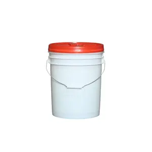 25 liter 6.5 gallon food grade plastic bucket with screw air lock lid and steel handle