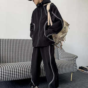 ชุดวอร์มไนลอนสำหรับผู้ชายชุดวอร์มสำหรับวิ่งจ๊อกกิ้งสะท้อนแสงโลโก้ออกแบบได้ตามต้องการ - Product Image 3