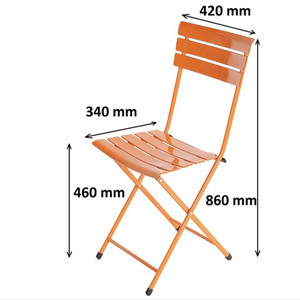 Chaise de patio pliante contemporaine en fer pour extérieur, confortable, GCF114, 3 couleurs, empilable et pliable pour jardin, événements et entrepôt - Product Image 2