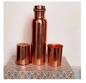 Botellas de agua de cobre a prueba de fugas con estampado de pavo real, botella de agua de litro, regalo hecho a mano personalizado, producto indio hecho a mano - Product Image 5