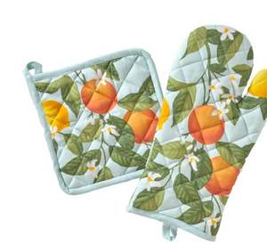 Ensemble de gants de four et de protège-plats résistants à la chaleur, outil pour micro-ondes, 100% coton avec dos en silicone, vente en gros à prix abordable pour fabricants - Product Image 5