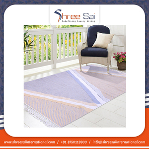 โรงงานพรมทอมือของอินเดียพรมผ้าฝ้าย100% ถักมือดีไซน์ทันสมัย - Product Image 6