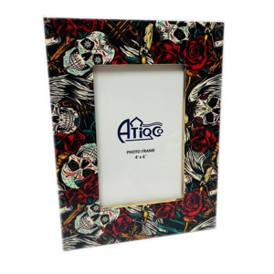 Hoa Hồng Chết Người Hình Ảnh Khung Mexico Ngày Chết Người Chết Khung Ảnh Đường Skull Màu Đỏ Hoa Men Áo Gỗ Ảnh Chủ Khung - Product Image 2