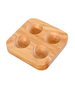 Bandeja de soporte de madera para huevos, placa de 4 agujeros, encimera, bandeja para huevos, pantalla de mesa, refrigerador, almacenamiento, Skelter Deviled Egg - Product Image 1