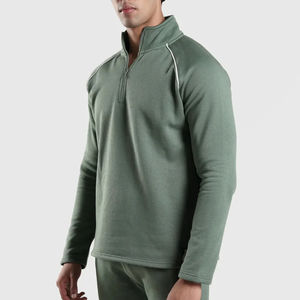 Premium winter collection Men Half <b>Zipper</b> <b>Sweatshirt</b> casual fleece pullover soft cotton custom logo OEM wholesale manufacturer - Product Image 2