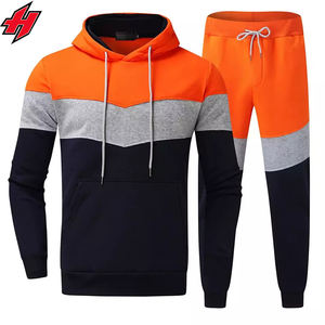 Survêtements en molleton de coton unisexe de haute qualité, faible MOQ, survêtement de jogging à capuche personnalisé pour l'hiver, ensemble de sport pour homme - Product Image 1