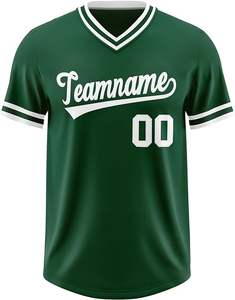Usine personnalisée vente chaude rétro rayé bouton à manches courtes chemises de Baseball vierge 100% Polyester Baseball Jersey - Product Image 3