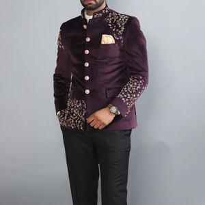 LATEST & BEAUTIFUL ZARI EMBROIDERY on ELEGANT COAT, <b>PANT</b> SUITS WITH MATCHING SHOE WITH EMBROIDERY for PARTY-WEAR/WEDDING @ 2024 - Product Image 1