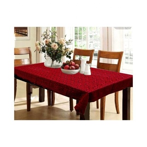 Mantel de Mesa Premium al por Mayor, 100% Algodón, Bordado, Rojo Sólido, Impermeable, Resistente al Aceite, Diseño Personalizable, Tamaño Grande - Product Image 1