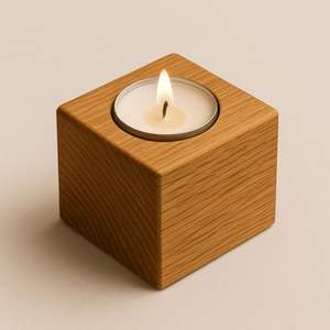 Porte-bougie chauffe-plat en bois moderne pour la décoration de la maison, centre de table de bureau, style ferme professionnel, idée cadeau intelligente - Product Image 1