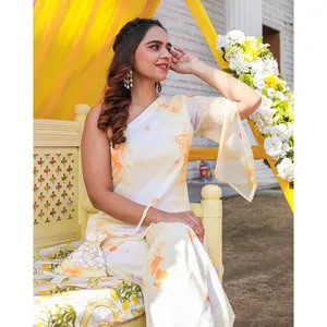 Conjunto Kurta Amarillo Tulipán de Un Solo Hombro para Mujer - Product Image 2