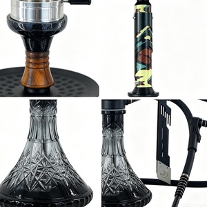 Camouflage <b>Hookah</b> Set Metal Glass Base Bowl Tray Hose Portable Water <b>Pipe</b> for Lounge and Party - Product Image 2