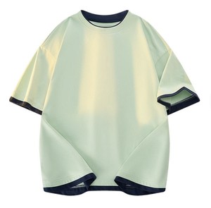 Camisetas Casuales de Algodón para Hombre al por Mayor, Estilo Urbano, Tallas Grandes, con Estampado Personalizado en la Parte Delantera, Hombros Caídos, Tejido Grueso - Product Image 1