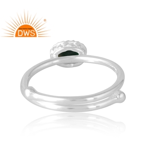 Anillo de piedras preciosas de malaquita Natural de Plata de Ley 925, joyería personalizada para mujer, regalo para ella - Product Image 2