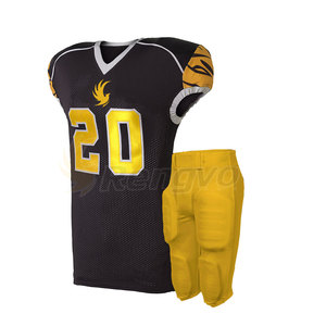 Uniforme de football américain personnalisé avec impression de drapeau, imprimé par transfert thermique, respirant, grande taille, manches courtes - Product Image 3