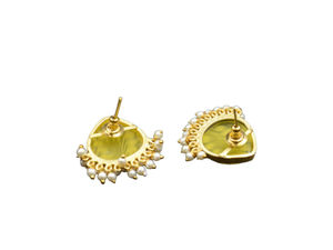 ต่างหูเม็ดเดี่ยวทำจากหินชุบทองเครื่องประดับแฟชั่นสำหรับผู้หญิงและเด็กผู้หญิงการออกแบบที่สวยงาม - Product Image 4