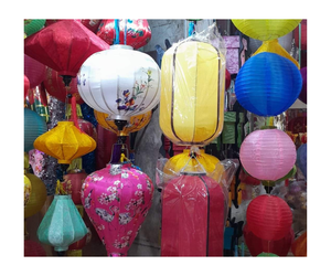 Lanterne en tissu de soie vietnamienne suspendue éclairée pliable en vente chaude et le prix le moins cher - Product Image 2