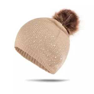 slouchy custom sublimation Printed Log Street wear kit Beanie Cap winter Warm fabric <b>Pompom</b> Knitted beanie <b>hat</b> caps - Product Image 5