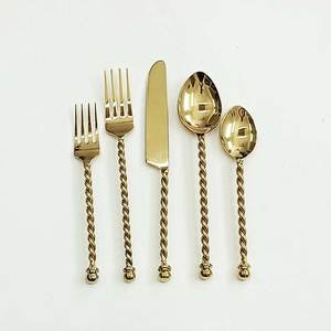 Juego de Cubiertos de Metal de diseño caro, mango trenzado de alambre, acabado negro para el hogar y el Hotel, juegos de cubiertos de mesa - Product Image 5