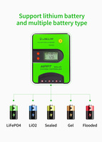 Contrôleur solaire MPPT 10A 12/24V double USB avec WiFi et Bluetooth, écran LCD et contrôle lumière/heure pour éclairage hors réseau