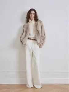 Nouveauté 2024 - Parka unisexe en fourrure de lapin Rex véritable de haute qualité, boutonnage simple, tissé uni, respirant, manches longues pour l'hiver - Product Image 2