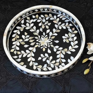 ถาดใส่ขนมลายเรซินสำหรับใช้ในบ้านโรงแรมดีไซน์ลายดอกไม้ทำจากไม้ MDF ทันสมัยออกแบบได้ตามต้องการ - Product Image 2