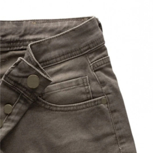 Nouveau marron hommes 100% coton Denim écologique décontracté robuste taille moyenne coupe décontractée Style vieilli broderie Shorts - Product Image 6