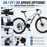 Vélo de montagne tout suspendu 27,5 pouces, cadre en alliage d'aluminium, 24, 27, 30 vitesses, frein à disque hydraulique, VTT adulte, OEM